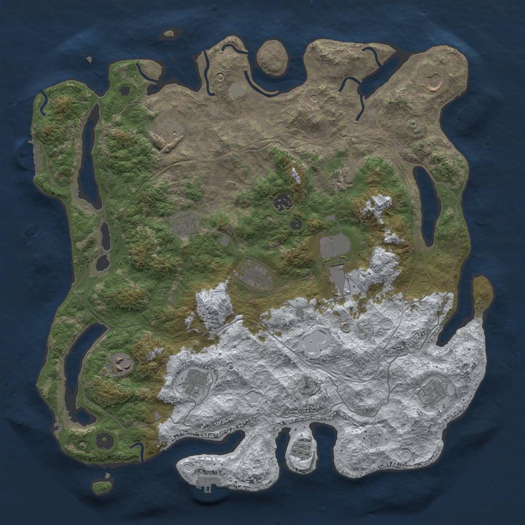 Rust Map: Procedural Map, Size: 4500, Seed: 5295019, 20 Monuments