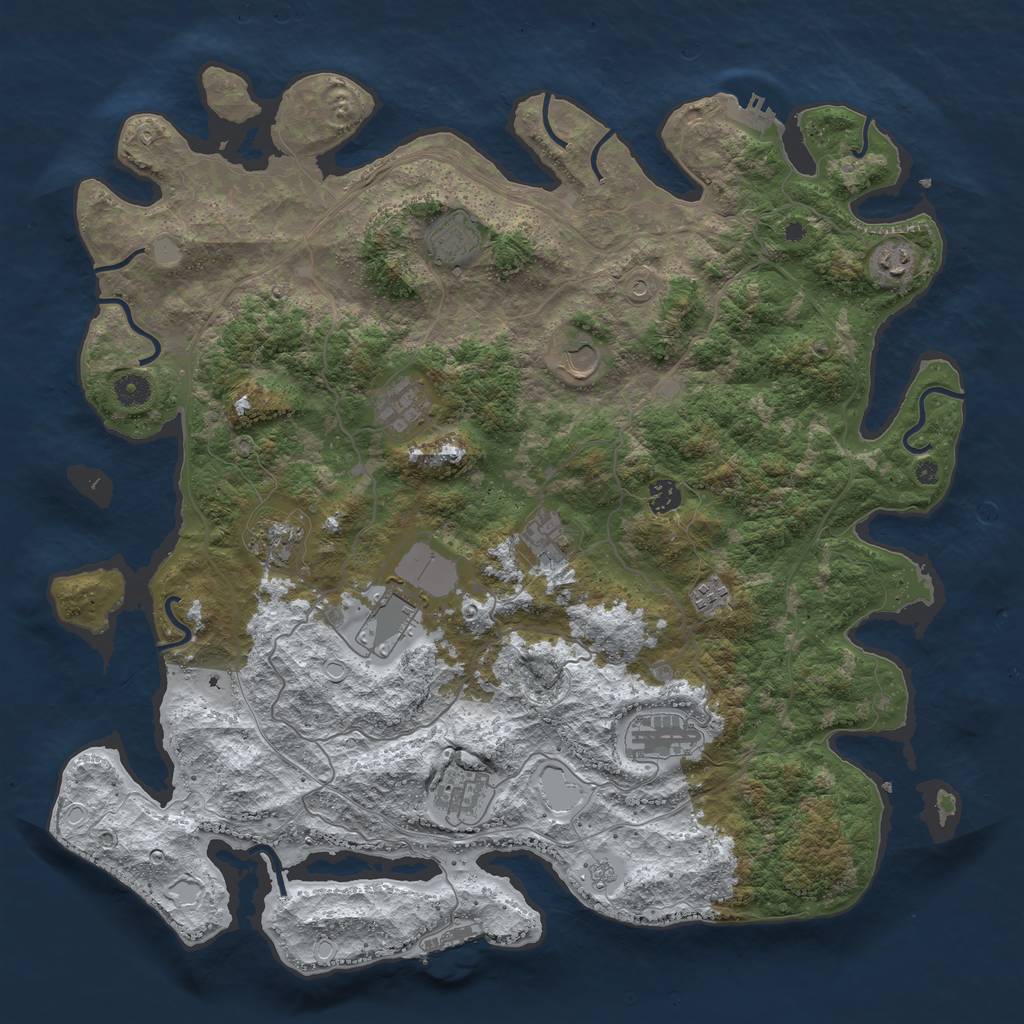 Rust Map: Procedural Map, Size: 4500, Seed: 2675919, 20 Monuments