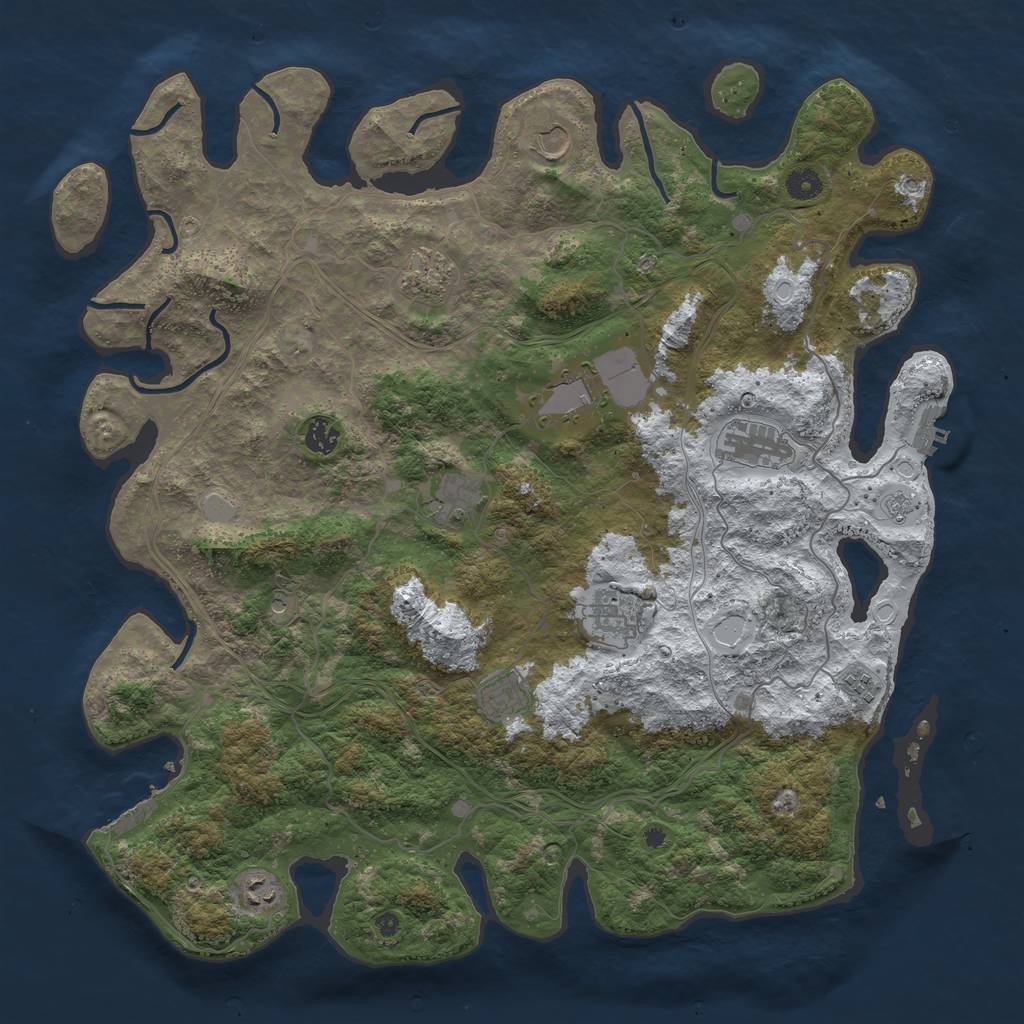 Rust Map: Procedural Map, Size: 4500, Seed: 3167982, 19 Monuments