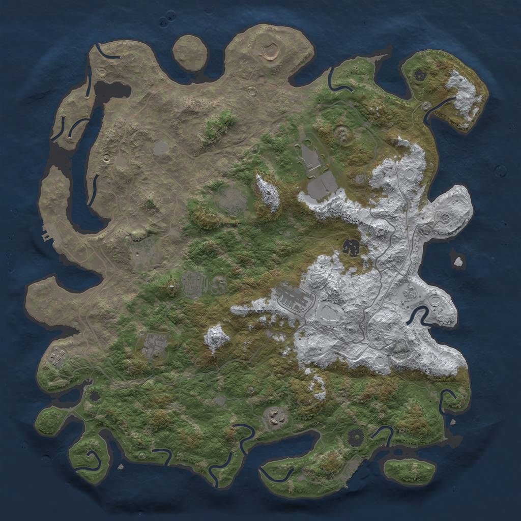 Rust Map: Procedural Map, Size: 4500, Seed: 4823163, 19 Monuments