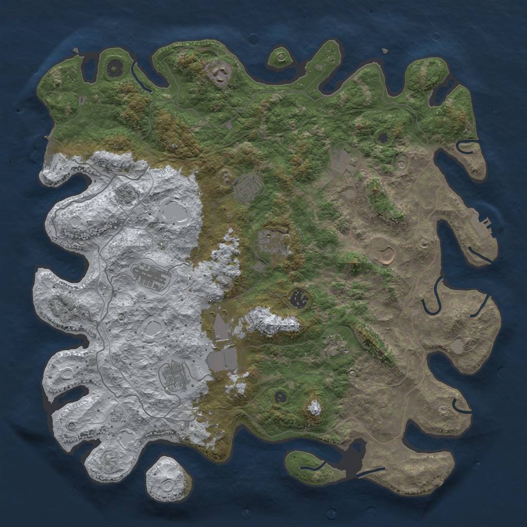 Rust Map: Procedural Map, Size: 4500, Seed: 3950079, 20 Monuments