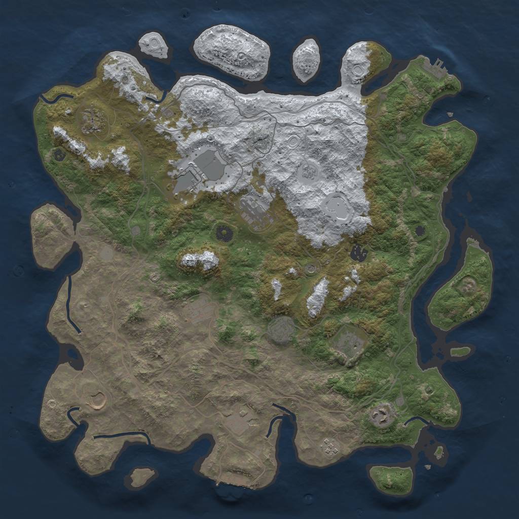 Rust Map: Procedural Map, Size: 4500, Seed: 3533163, 20 Monuments