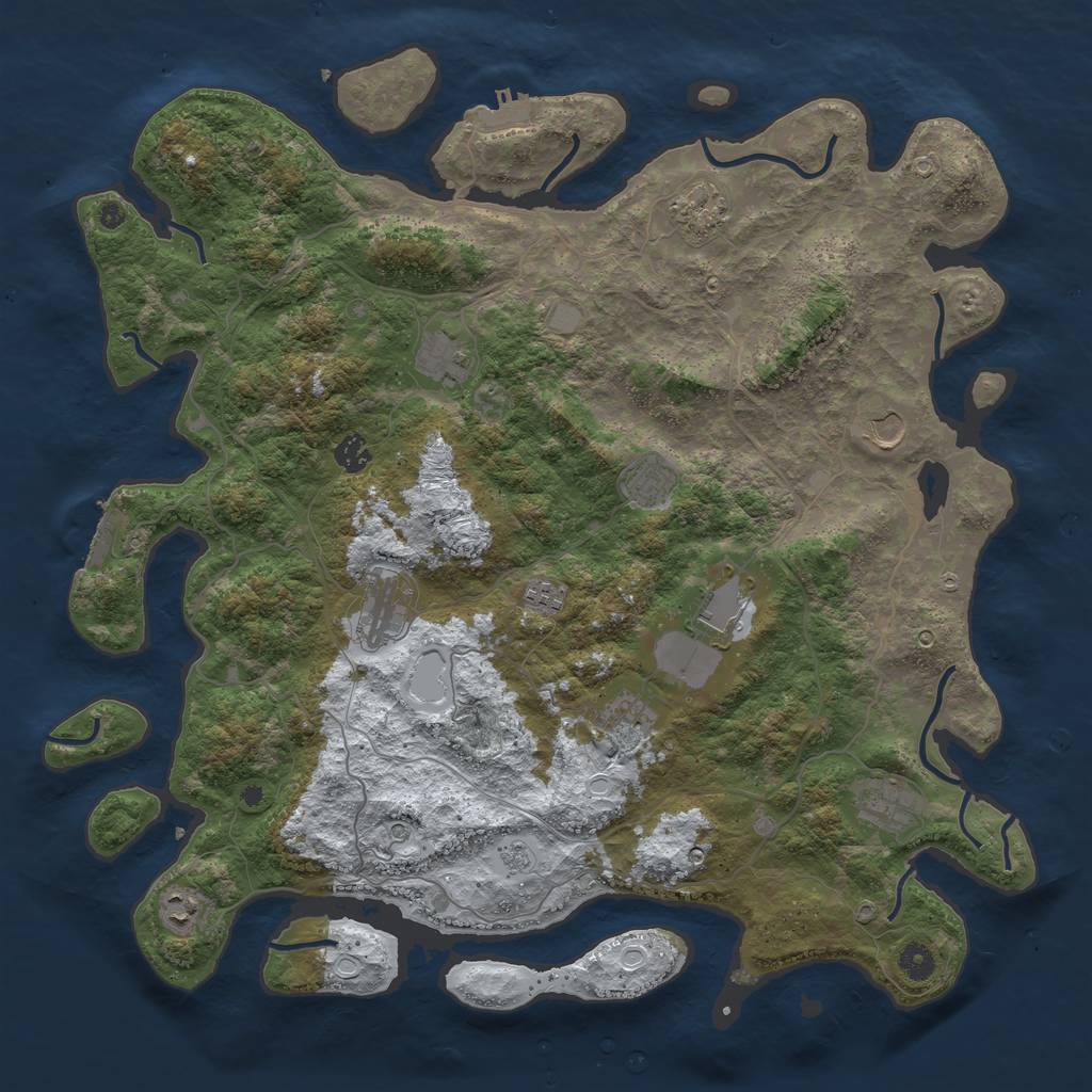 Rust Map: Procedural Map, Size: 4500, Seed: 2643627, 20 Monuments