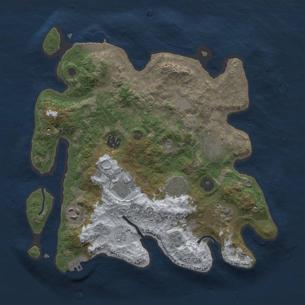 Rust Map: Procedural Map, Size: 3250, Seed: 1098215, 16 Monuments