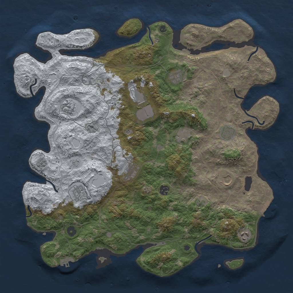 Rust Map: Procedural Map, Size: 4500, Seed: 3457004, 20 Monuments