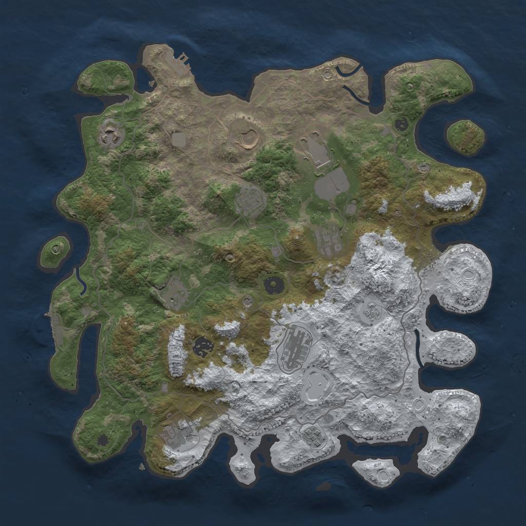 Rust Map: Procedural Map, Size: 4000, Seed: 1128480298, 19 Monuments