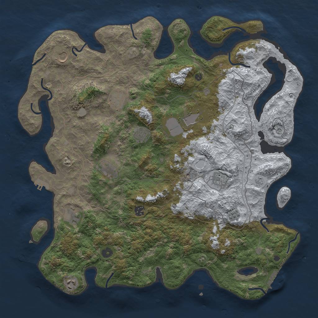 Rust Map: Procedural Map, Size: 4500, Seed: 2623313, 19 Monuments