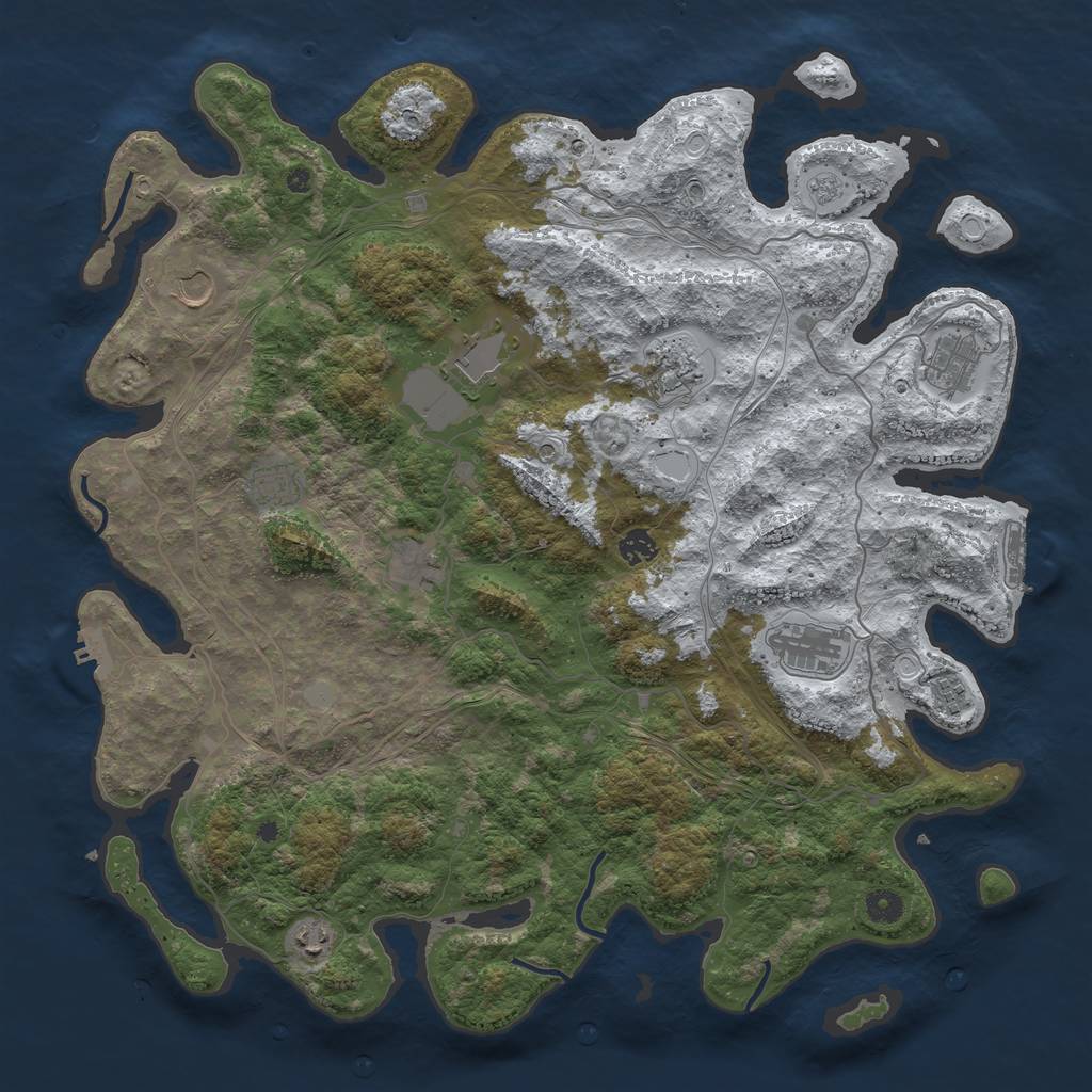 Rust Map: Procedural Map, Size: 4500, Seed: 5926157, 19 Monuments