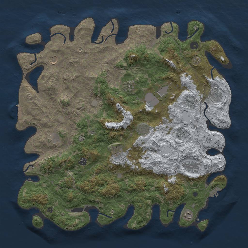 Rust Map: Procedural Map, Size: 4500, Seed: 1944356, 20 Monuments