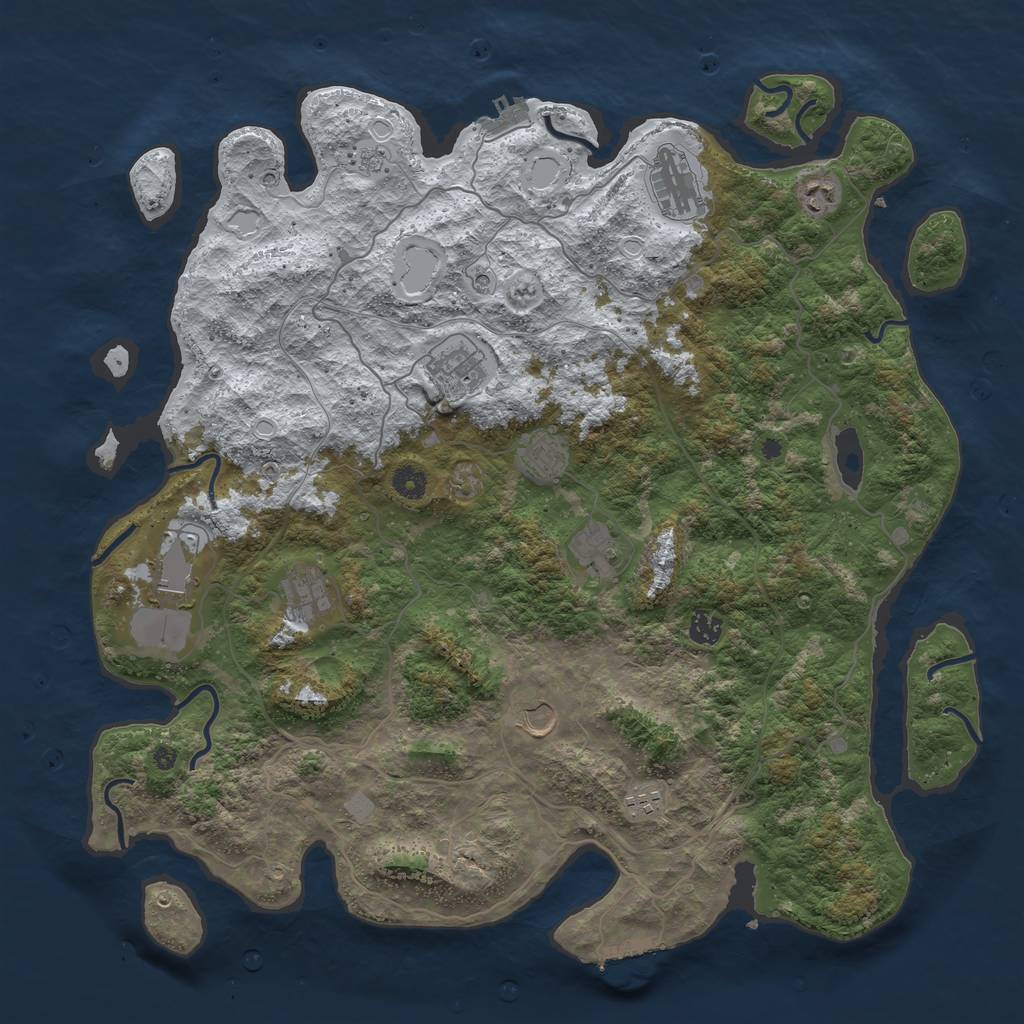 Rust Map: Procedural Map, Size: 4500, Seed: 3314080, 19 Monuments
