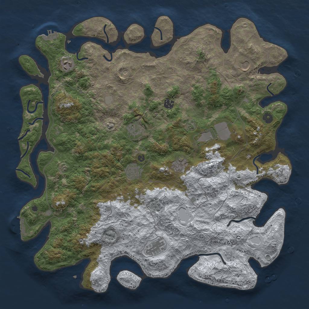Rust Map: Procedural Map, Size: 4500, Seed: 1153846, 18 Monuments