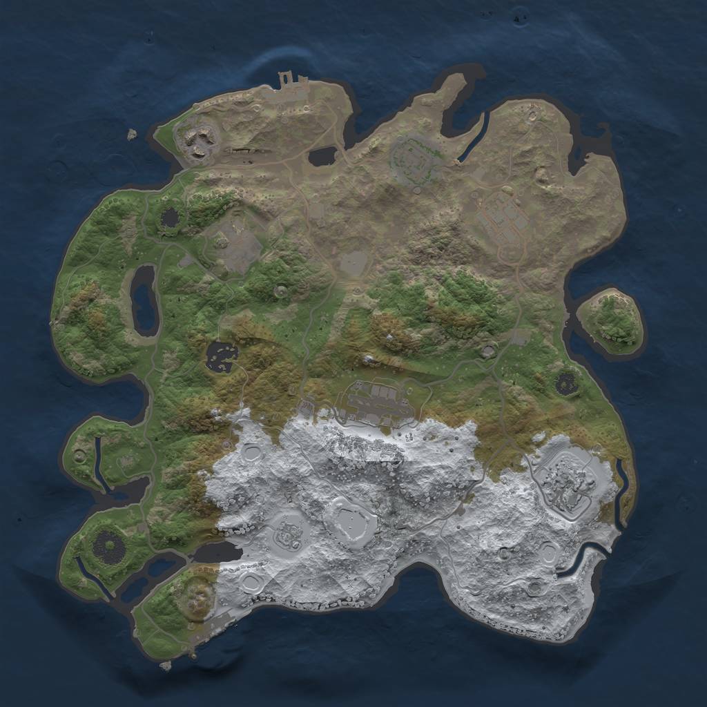 Rust Map: Procedural Map, Size: 3250, Seed: 6327719, 15 Monuments