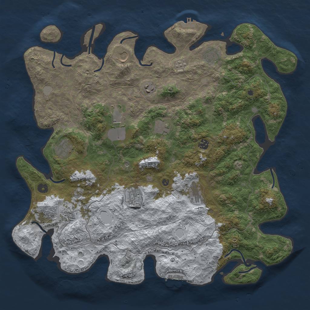 Rust Map: Procedural Map, Size: 4500, Seed: 6380449, 20 Monuments