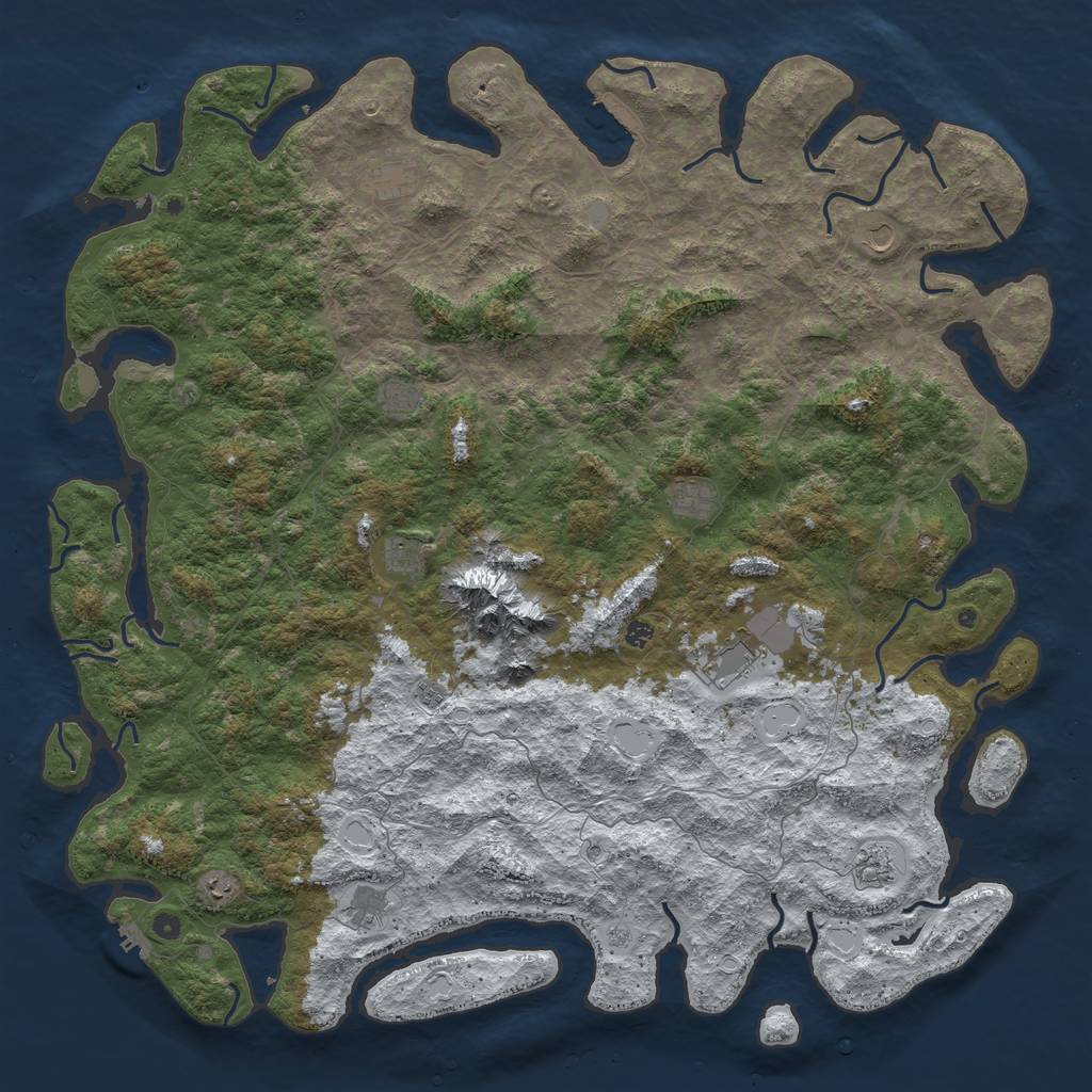 Rust Map: Procedural Map, Size: 6000, Seed: 68532988, 20 Monuments