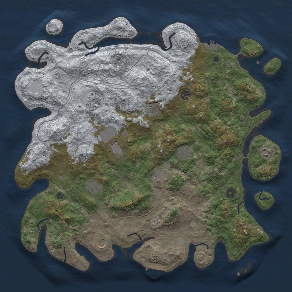 Rust Map: Procedural Map, Size: 4500, Seed: 1042786, 19 Monuments