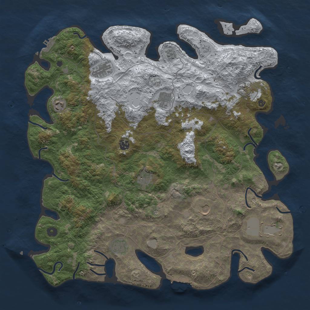 Rust Map: Procedural Map, Size: 4500, Seed: 2730799, 19 Monuments