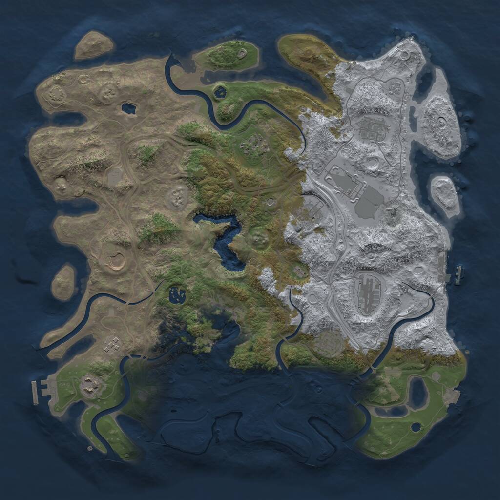 Rust Map: Procedural Map, Size: 4250, Seed: 1877448391, 16 Monuments