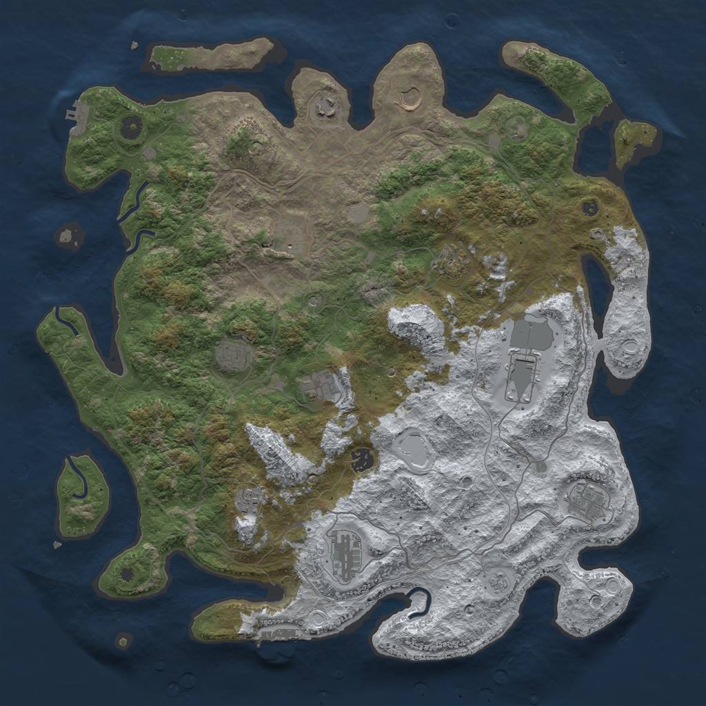 Rust Map: Procedural Map, Size: 4500, Seed: 4745022, 20 Monuments