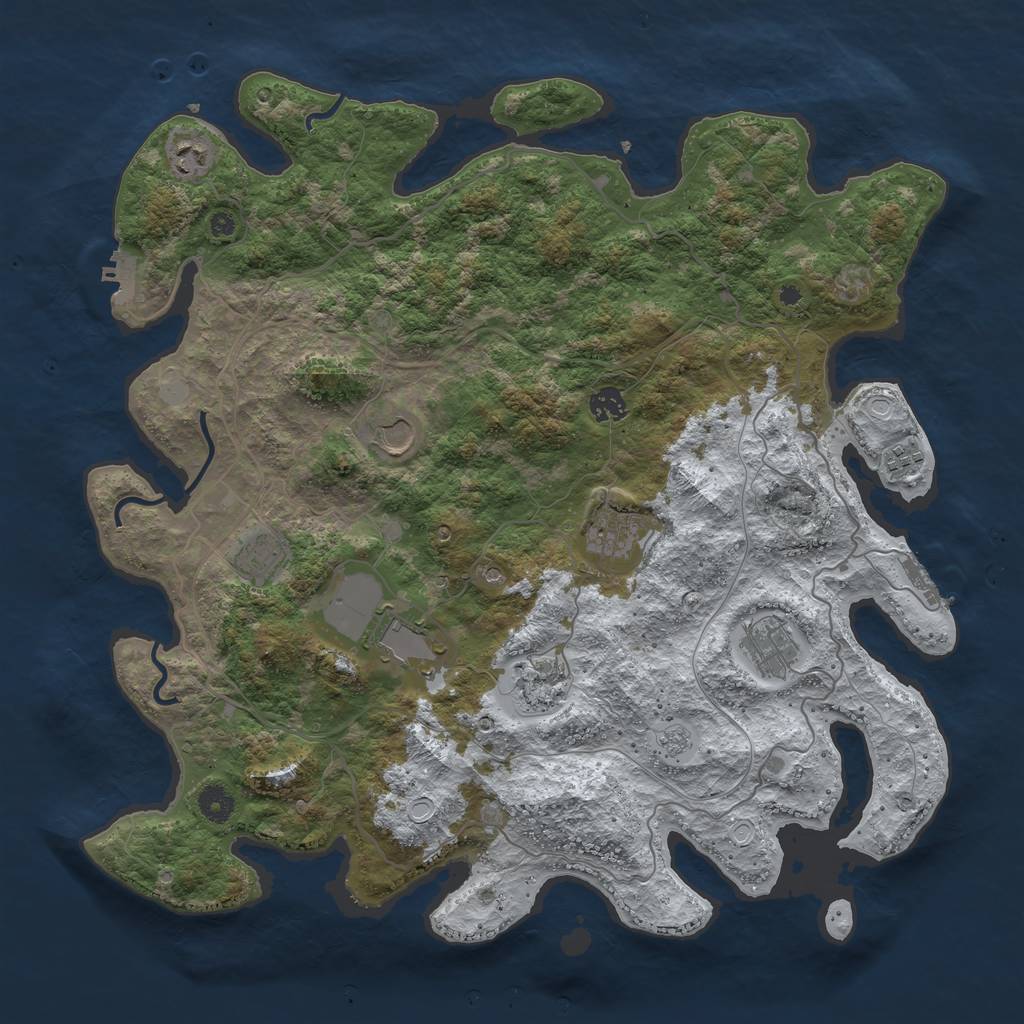 Rust Map: Procedural Map, Size: 4250, Seed: 1177245643, 18 Monuments