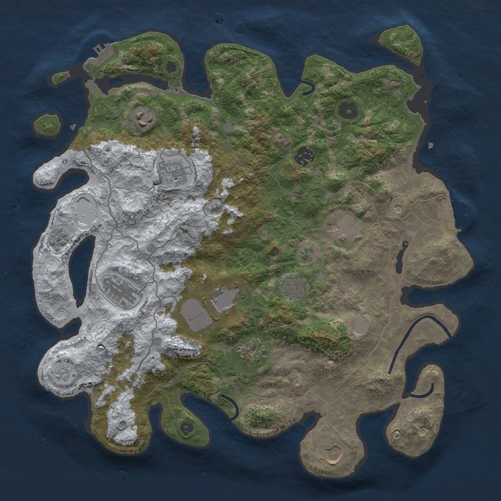 Rust Map: Procedural Map, Size: 4000, Seed: 1556200441, 19 Monuments