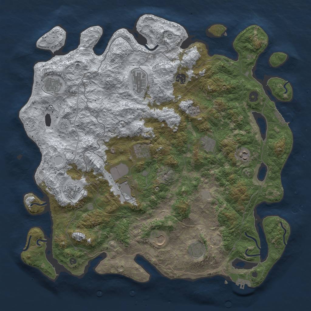 Rust Map: Procedural Map, Size: 4500, Seed: 5344286, 20 Monuments