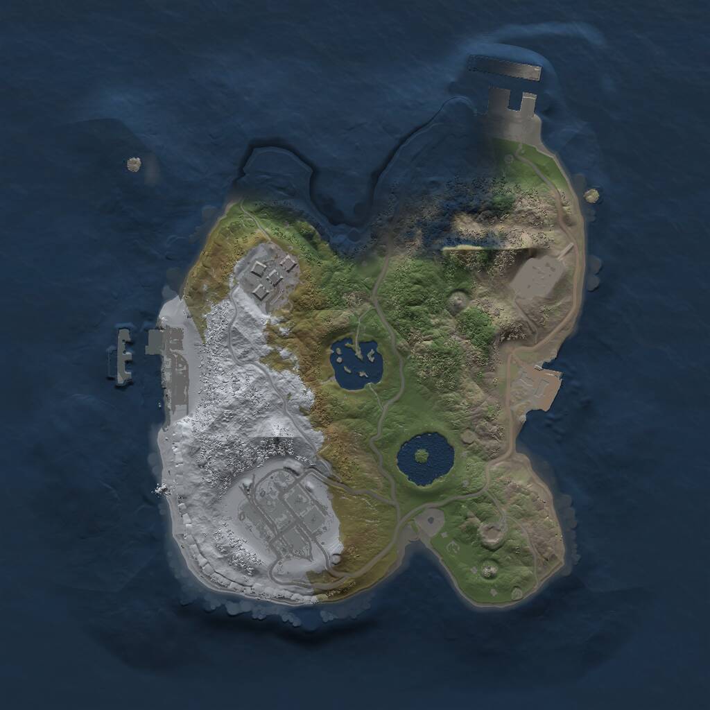 Rust Map: Procedural Map, Size: 2000, Seed: 101023, 6 Monuments