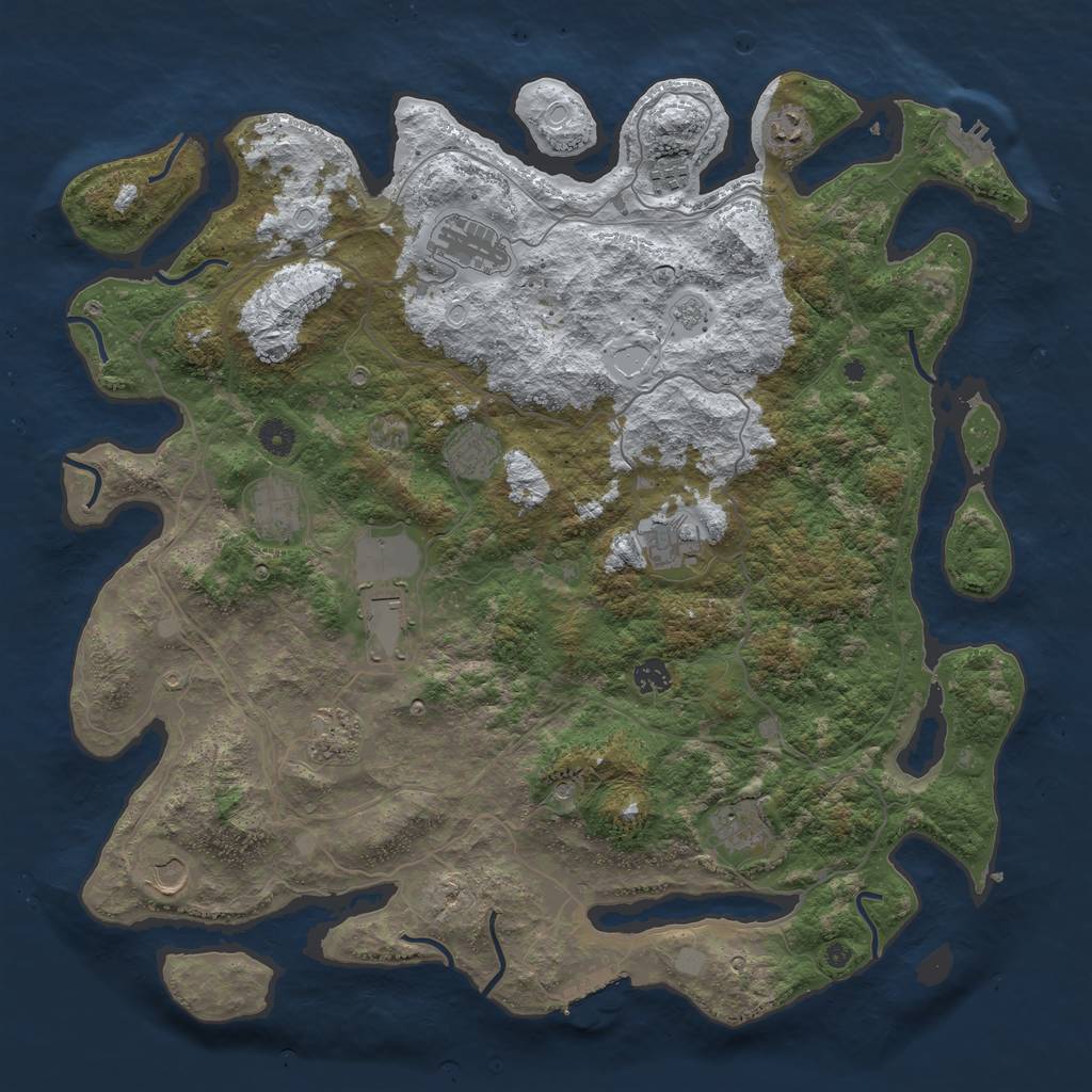 Rust Map: Procedural Map, Size: 4500, Seed: 4818051, 20 Monuments