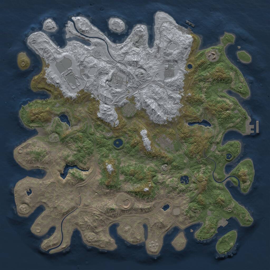 Rust Map: Procedural Map, Size: 4500, Seed: 3099234, 15 Monuments