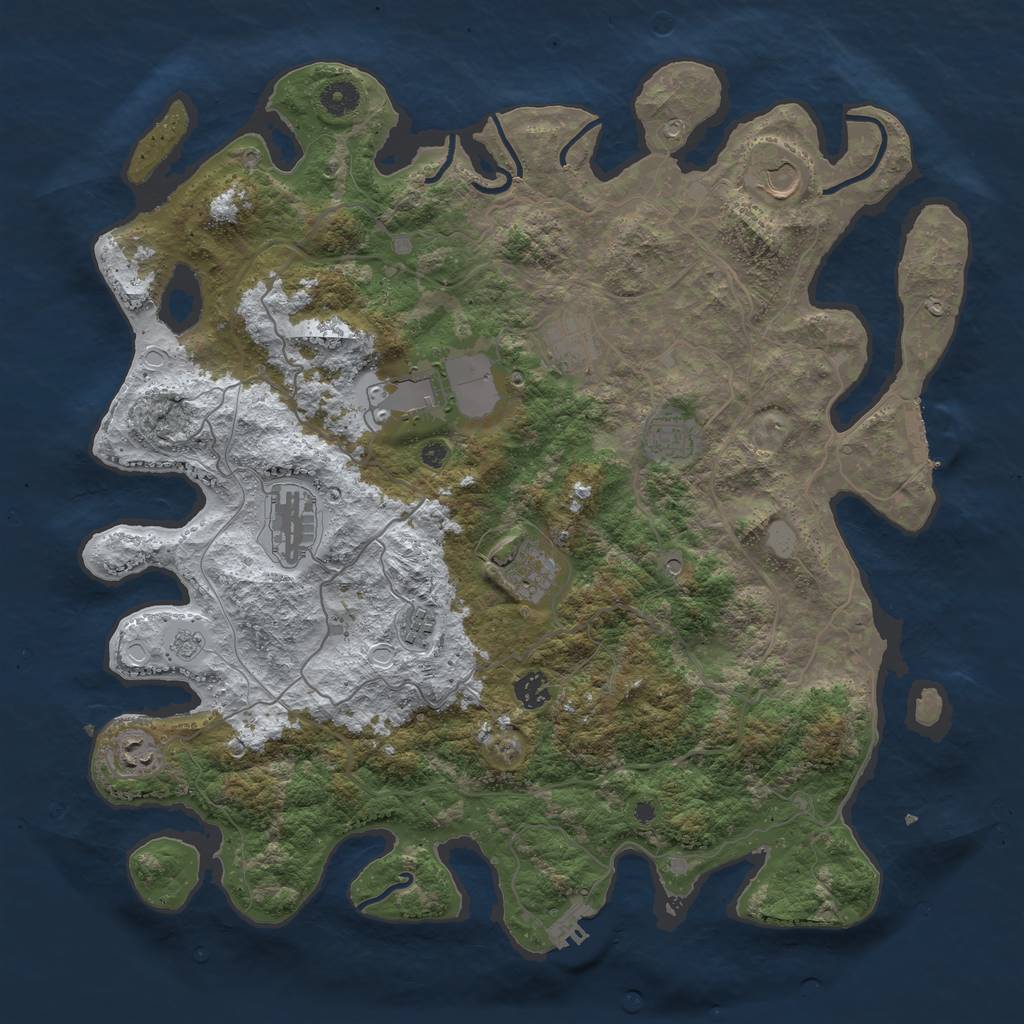 Rust Map: Procedural Map, Size: 4250, Seed: 4693982, 18 Monuments