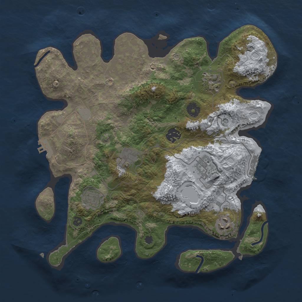 Rust Map: Procedural Map, Size: 3250, Seed: 5292817, 14 Monuments