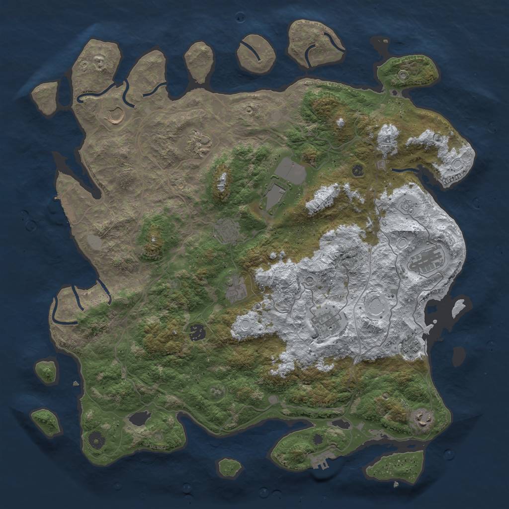 Rust Map: Procedural Map, Size: 4500, Seed: 5956598, 19 Monuments