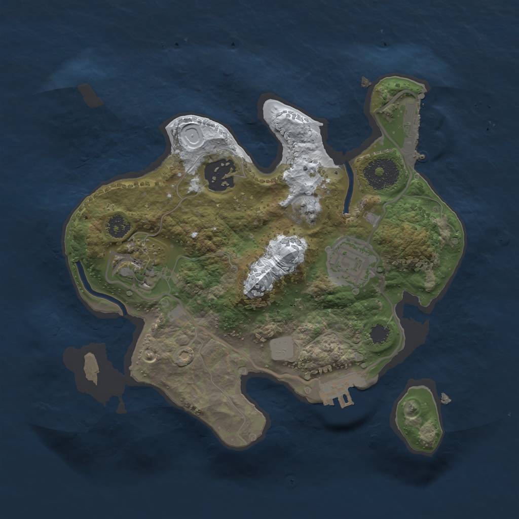 Rust Map: Procedural Map, Size: 2400, Seed: 1234, 10 Monuments