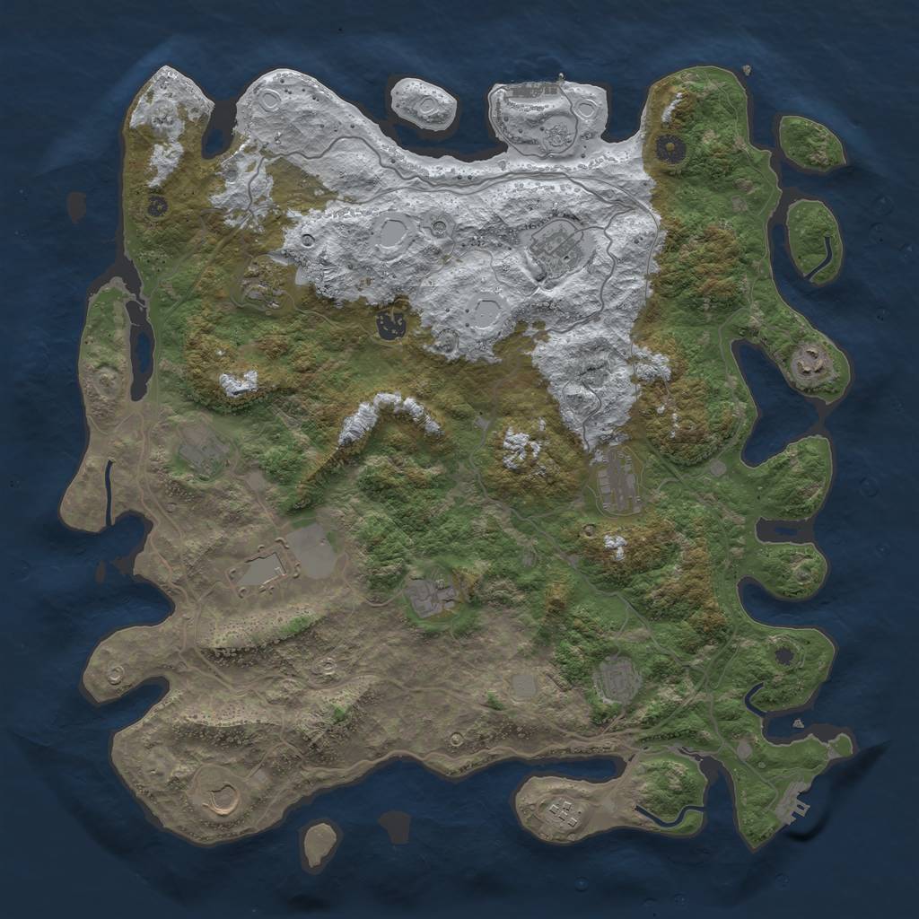 Rust Map: Procedural Map, Size: 4500, Seed: 982272, 20 Monuments