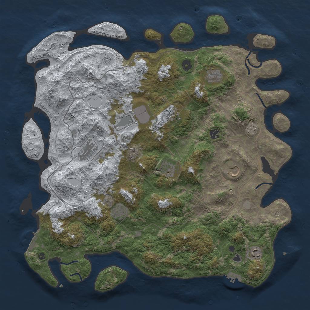 Rust Map: Procedural Map, Size: 4500, Seed: 22259, 19 Monuments