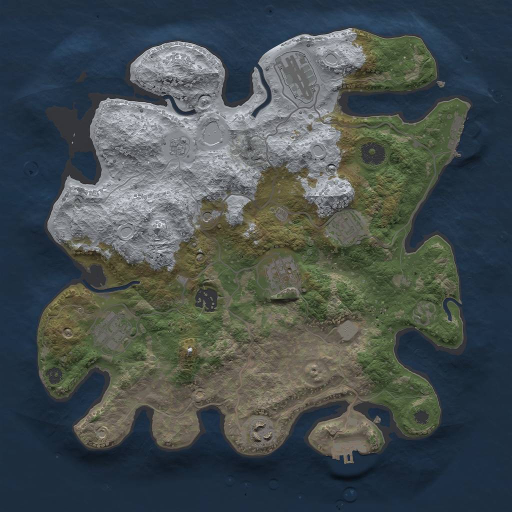 Rust Map: Procedural Map, Size: 3250, Seed: 6265779, 15 Monuments