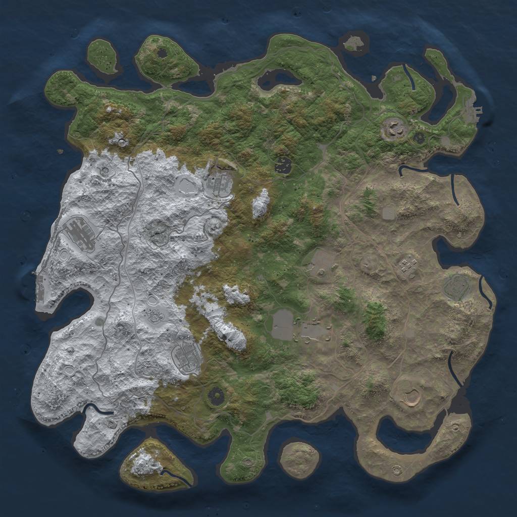Rust Map: Procedural Map, Size: 4500, Seed: 95972, 19 Monuments