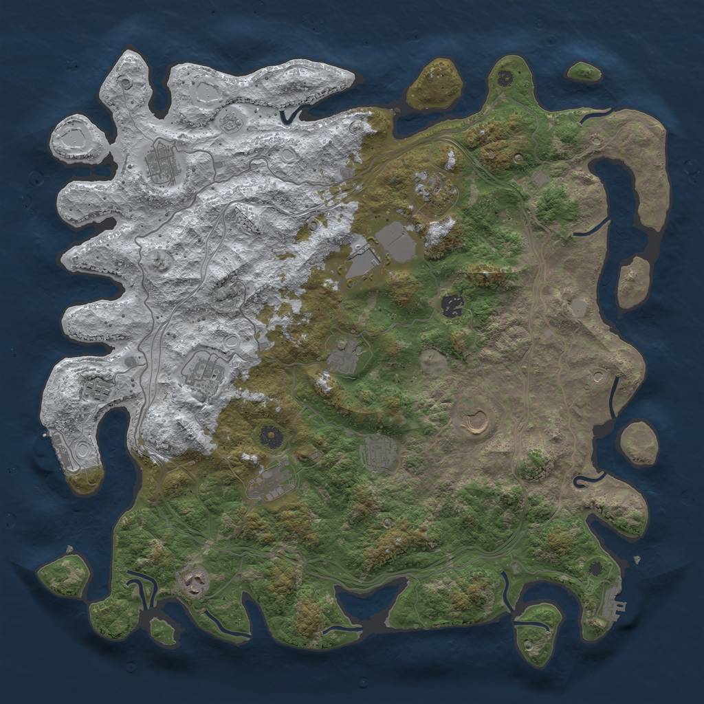 Rust Map: Procedural Map, Size: 4500, Seed: 6342890, 20 Monuments