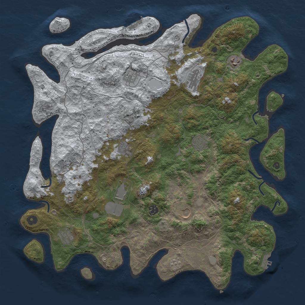 Rust Map: Procedural Map, Size: 4500, Seed: 4495188, 19 Monuments