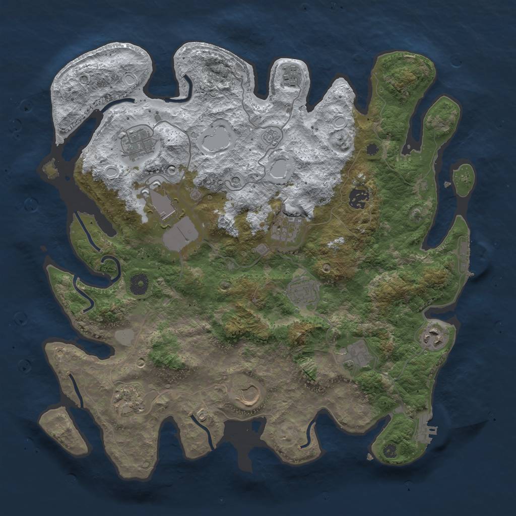 Rust Map: Procedural Map, Size: 3800, Seed: 380, 19 Monuments
