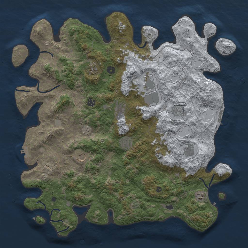 Rust Map: Procedural Map, Size: 4500, Seed: 1509782, 19 Monuments