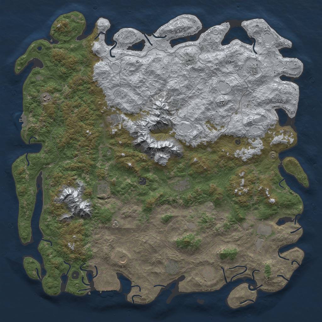 Rust Map: Procedural Map, Size: 6000, Seed: 6969420, 20 Monuments