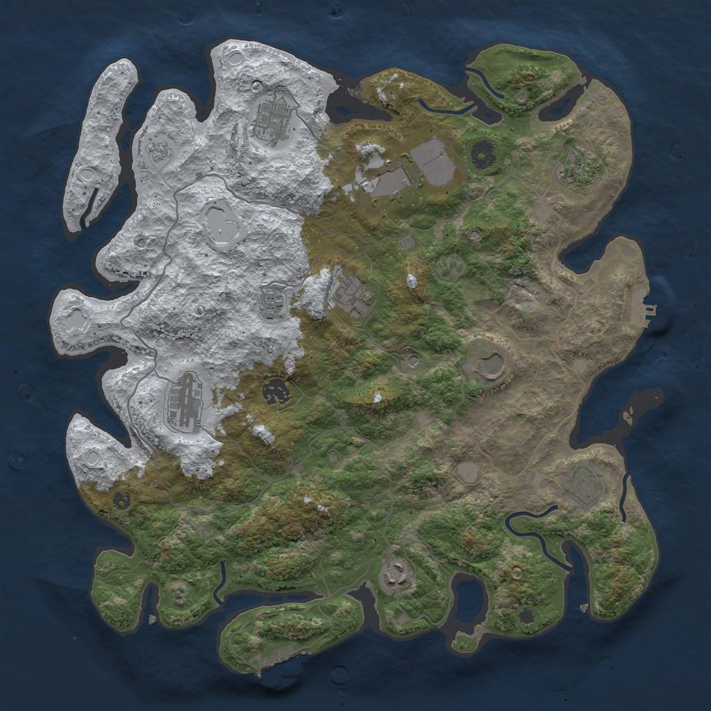 Rust Map: Procedural Map, Size: 4000, Seed: 9356, 19 Monuments