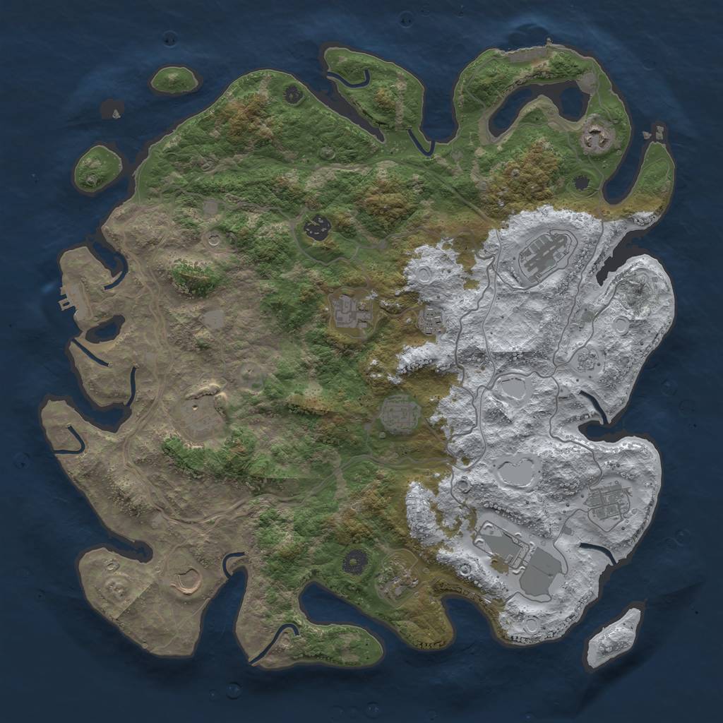 Rust Map: Procedural Map, Size: 4250, Seed: 243670, 20 Monuments