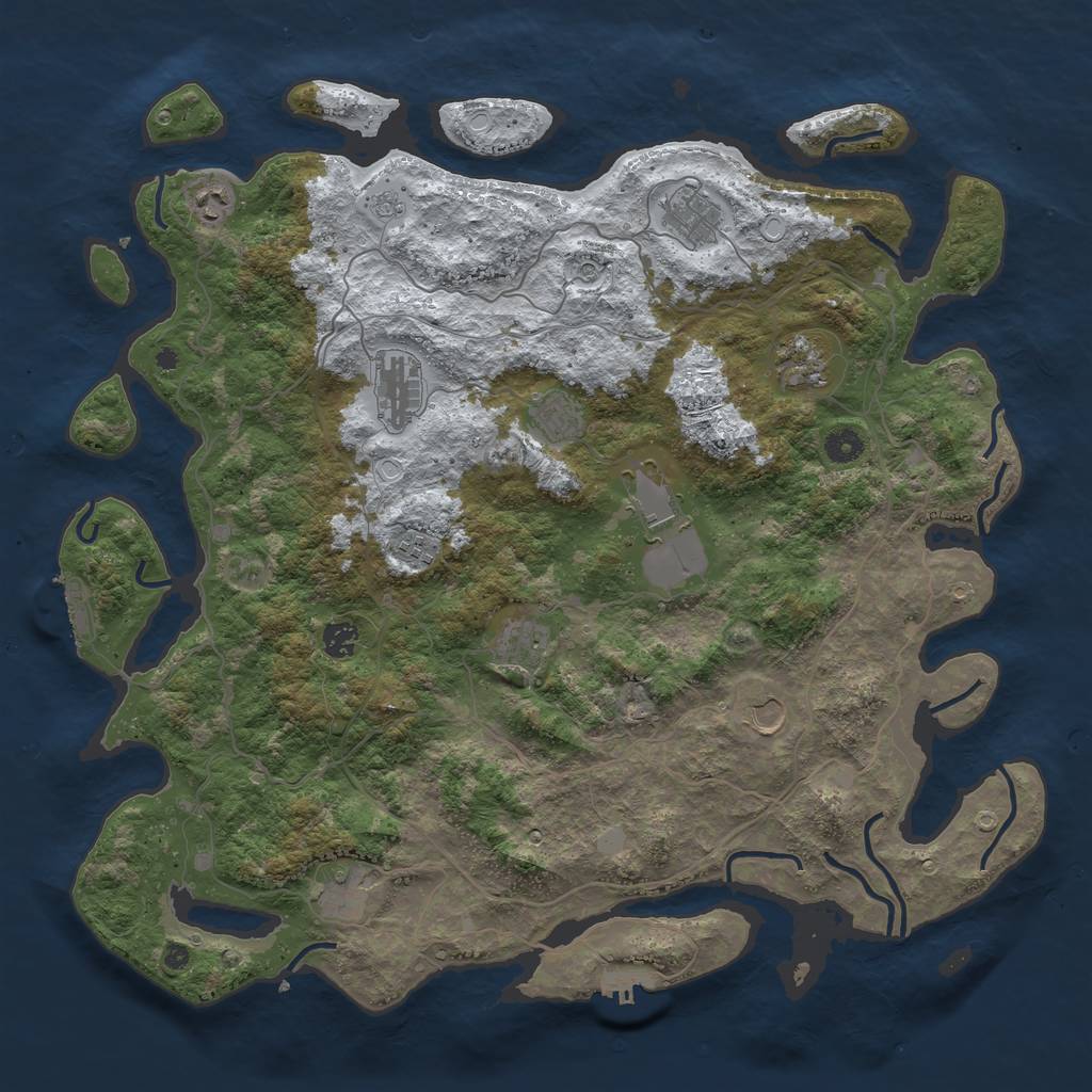 Rust Map: Procedural Map, Size: 4500, Seed: 4445085, 20 Monuments