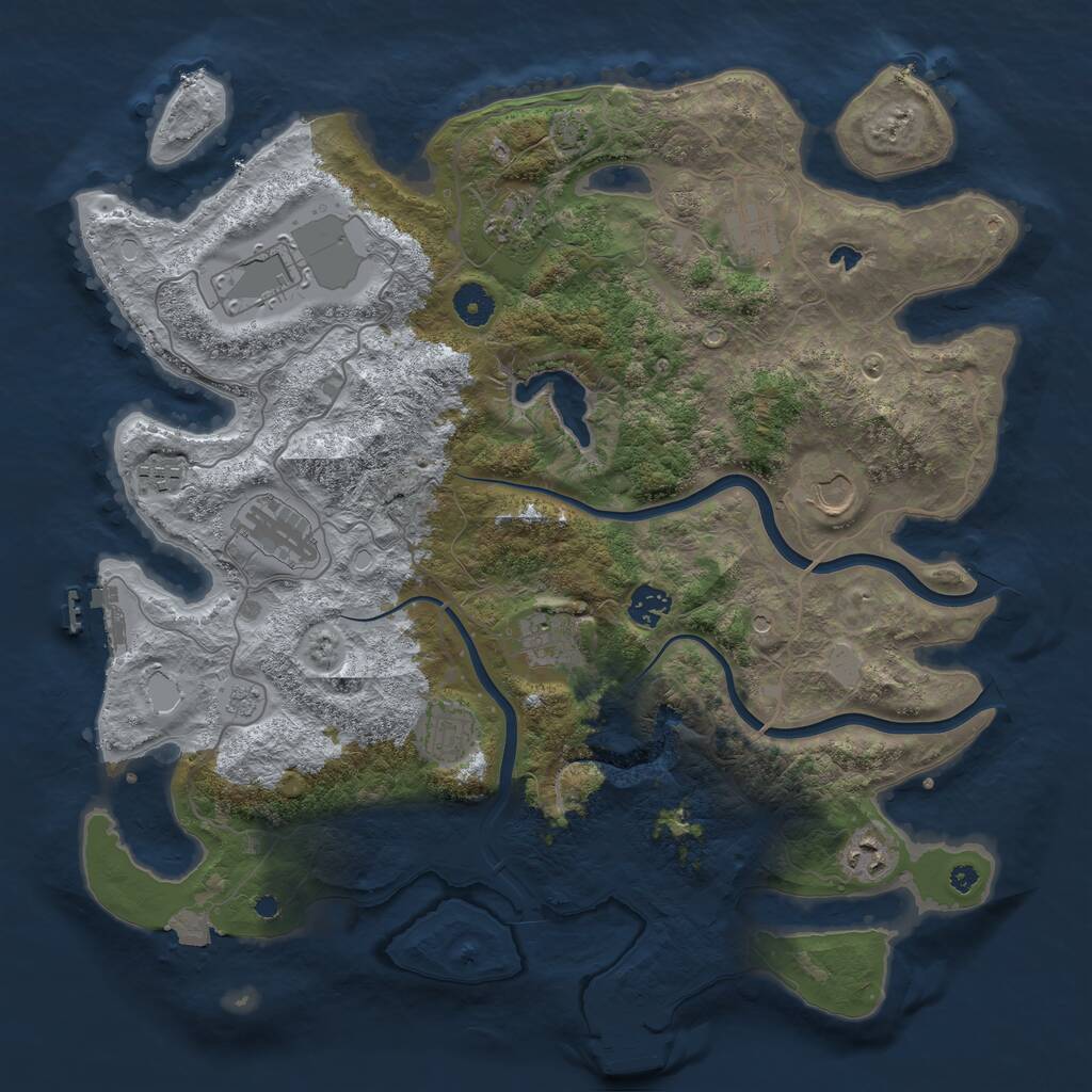 Rust Map: Procedural Map, Size: 4000, Seed: 319712, 16 Monuments