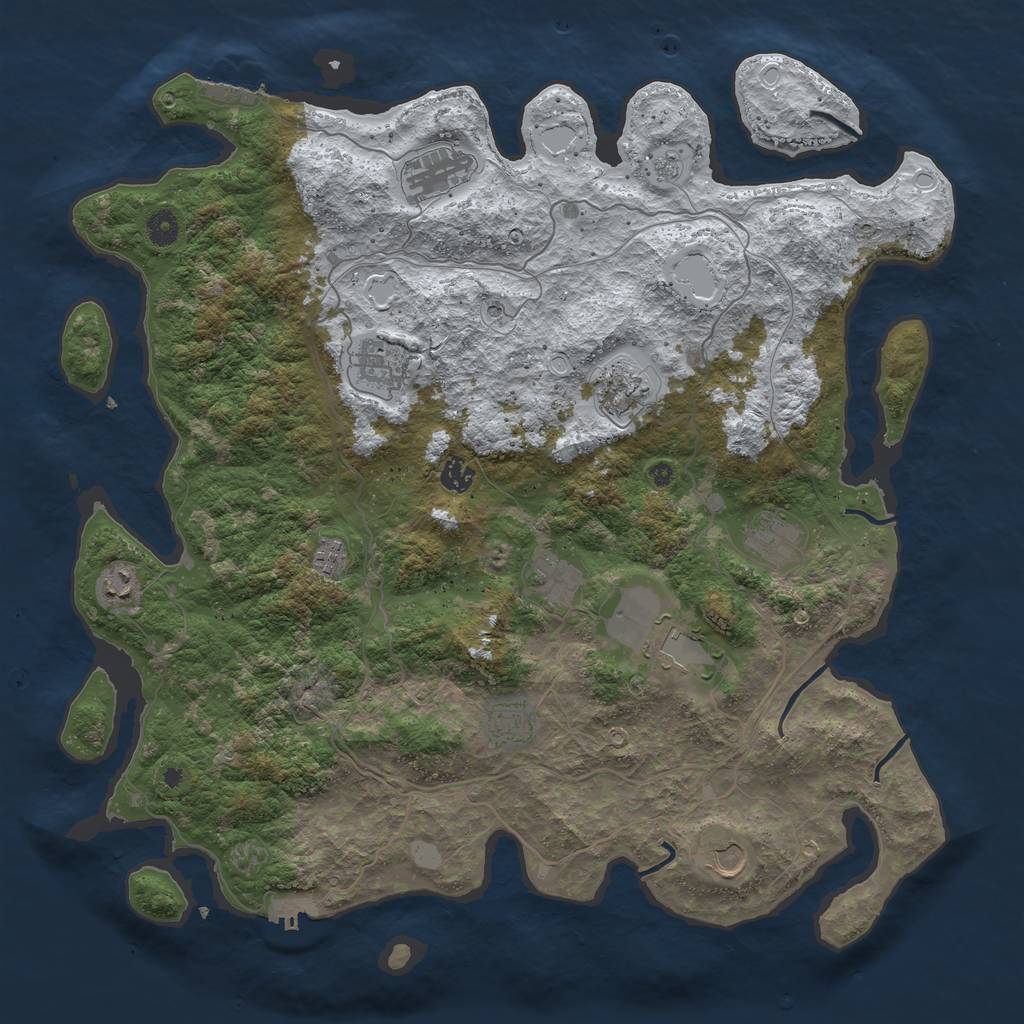 Rust Map: Procedural Map, Size: 4500, Seed: 4146869, 20 Monuments