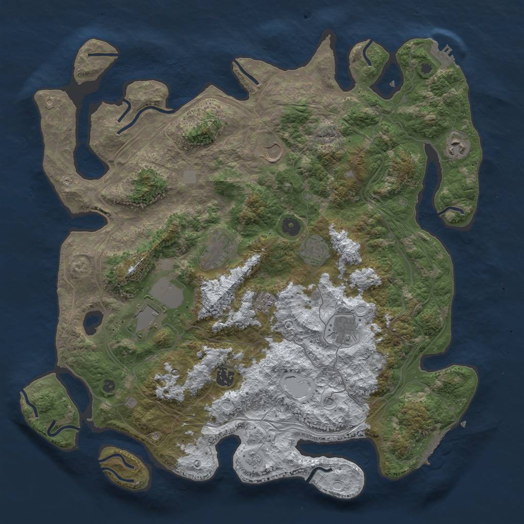 Rust Map: Procedural Map, Size: 4250, Seed: 2792437, 17 Monuments