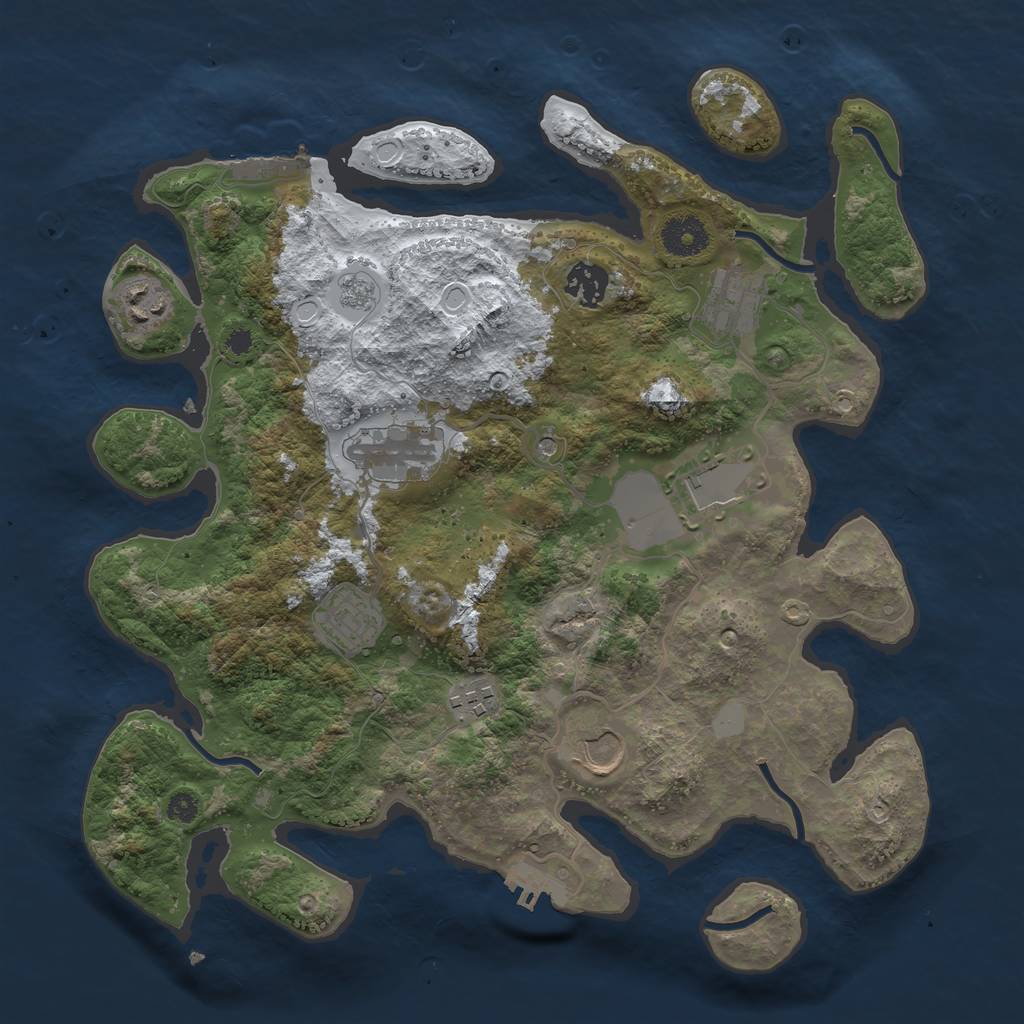 Rust Map: Procedural Map, Size: 3500, Seed: 1963286, 17 Monuments