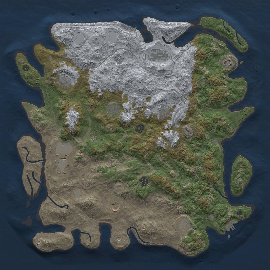 Rust Map: Procedural Map, Size: 4500, Seed: 5883742, 17 Monuments