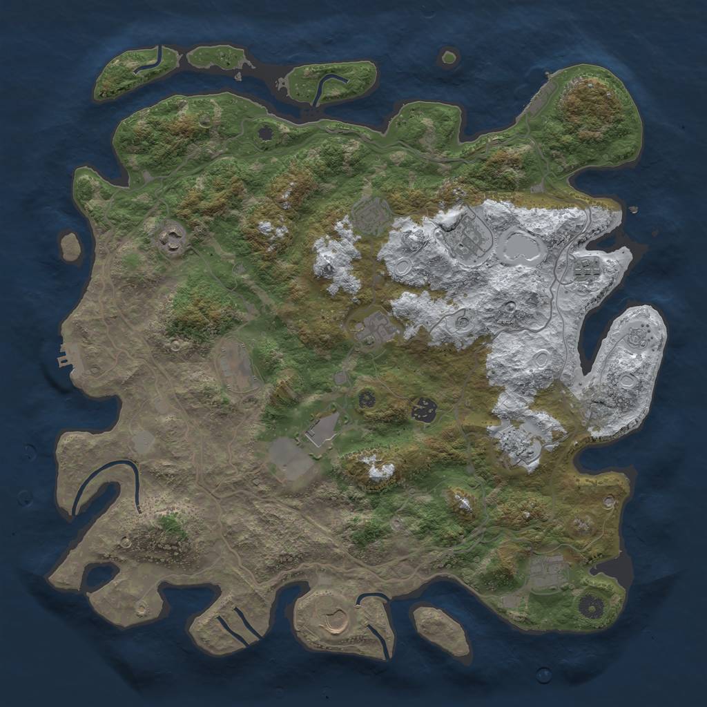 Rust Map: Procedural Map, Size: 4250, Seed: 4624355, 20 Monuments